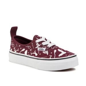VANS x Harry Potter Elastic Laces Slip-on Kids Youth Shoes Sneakers Burgundy EUC